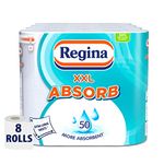 Regina XXL Absorb Kitchen Roll - 8 Rolls | 75 Extra Large Sheets per Roll |2 Layers for Increased Absorbency | for Extra Big Spills | FSC Certified Product |Easy Open Pack