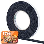 GINOYA BBQ Smoker Tape, 17 Feet High Heat Grill Seal Tape High Temp Self Stick Gasket 1/2 inch Wide 1/8 inch Thick (Black)