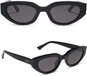 DIFF Crystal Cat Eye Sunglasses, Black + Grey, Polarized