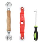 GYSRXS Pack of 3 Tool Retractors for Piping Screen Window Spline Roller Hand Spline Roller with Nylon Wheels Rubber Strips Hook for Fly Screen Insect Protection Replacement Part