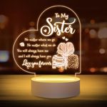 Siromyaha Gift for Sisters, Sister Birthday Gifts from Brother Sister Friends Classmates, Acrylic Night Light with Touching Words, Idea Presents for Sistres