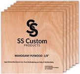 Mahogany Plywood Sheets for Crafts 1/8 inch, 3mm Plywood Sheets for Laser Cutting & Engraving, Wood Burning, Architectural Models, Drawing - 6 Pack Blank Wood Sheets 12 x 12 inch (SS Custom Products)