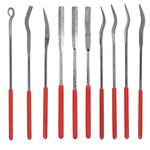 Bestgle 10Pcs Mini Diamond Needle File Set Jewelers Hand Files Tool Kit for Metal Ceramic Stone Jewelry Rough Carving Glass Filing, 140mm/5.1" Length