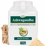 Jain Pure Ashwagandha Powder|Extra Energy, Stress Relief, Sound Sleep, Blood Sugar Support, Immunity Booster|100% Natural Premium Grade, 400 gms