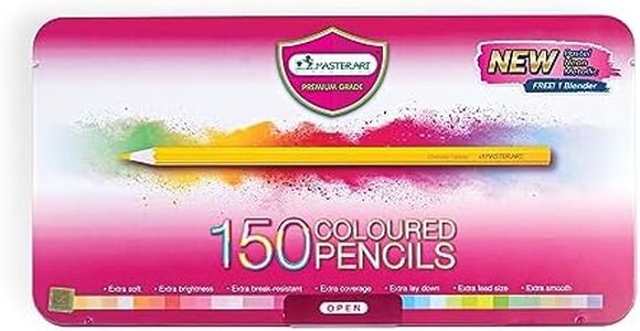 MASTERART Colored Pencils 150 Colors including Pastel Colors, Neon Colors, Metallic Colors, Blender, and Sharpeners for Kids and Adults Coloring