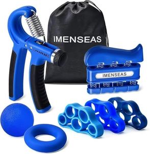 IMENSEAS Grip Strength Trainer 7 Pack Adjustable Hand Gripper, Finger Stretcher Resistance Extensor Bands, Finger Exerciser, Grip Strength Ring & Stress Ball, Hand Grip Strengthener, Navy