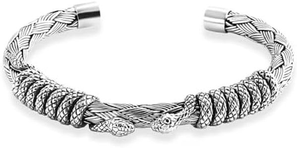 SHOP LC DELIVERING JOY Snake Cuff Bracelet in Sterling Silver 7.25 In 41.40 Grams Christmas Gifts