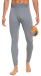 SIMIYA Thermal Underwear Mens Long Johns, Thermal Leggings Bottoms for Men, Fleece-Lined Base Layer Trousers for Daily Wear, Winter Outdoor (Grey,L/XL)