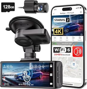 REDTIGER 4K Dash Cam Front and Rear, Touch Screen 3.18 Inch, Voice Control, Inclueded 128GB Card, Car Dash Camera Built-in 5.8GHz WiFi GPS, UHD 2160P Night Vision, WDR, Parking Monitor (F7N Touch)