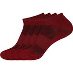 Men's Rayon from Bamboo Fiber Colored Sports Superior Wicking Athletic Ankle Socks - Maroon - 4prs, Size 6-10