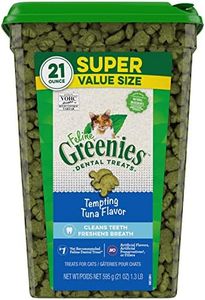 Feline GREENIES Natural Dental Care Cat Treats Tempting Tuna Flavor, 21 oz. Tub