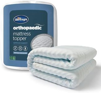 Silentnight Orthopaedic Double Mattress Topper - Contoured Memory Foam Supportive Topper to Relieve Neck Back Body Pain When Sleeping, Reduce Stress - Includes Machine Washable Cover, White
