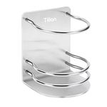 Tiilan Toothbrush Holder Wall Mounted, Bathroom Storage Stand for Razor, Toothpaste - Self Adhesive, Stainless Steel, Silver