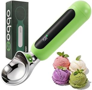Heated Ice Cream Scoop, Rechargeable Electric Ice Cream Scoop with Touch-Activated Heating, LED Display, 2oz Scoop Head, Heats to 158°F, Auto Shut-Off, IP67 Rated for Hard Ice Cream & Gelato(Green)