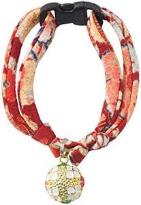 Necoichi Chirimen Temari Dynasty Cat Collar (Red)