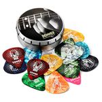 Donner Celluloid Guitar Picks 16 Pack Includes Thin, Medium, Heavy & Extra Heavy Gauges