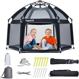 Suureks Baby Playpen Foldable, Large Play Yard for Babies and Toddlers, Playpen with Gate,Indoor & Outdoor Portable Play Pen