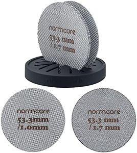 Normcore 2 Packs 53.3mm Puck Screen with Stand - Reusable Contact Shower Screen with Silicone Holder - 1.7mm / 1.0mm Thickness 150μm Mesh - Compatible with Espresso Machine 54mm Portafilter Basket