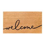 THEODORE MAGNUS Natural Coir Doormat with Non-Slip Backing - 17 x 30 - Outdoor/Indoor - Welcome Mats - Natural - Warm Greeting - COIR-1730-15-219