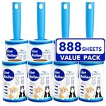 Lint Rollers for Pet Hair Extra Sticky, 800 Sheets (8 Rollers) Mega Value Set Lint Roller with 2 Upgraded Handles, Pet Hair Removal Tool for Clothes, Furniture, Carpet, Dog & Cat Hair Remover