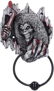 Nemesis Now Iron Maiden Killers Door Knocker 21.5cm, Resin, Silver, Officially Licensed Iron Maiden Merch, Eddie Door Knocker, Weighted Metal Ring, Cast in The Finest Resin, Expertly Hand-Painted