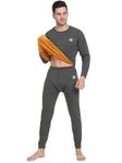 OOSHIN UK Mens Dark Grey Thermal Gold Set (Upper+Lower) - Size-Medium