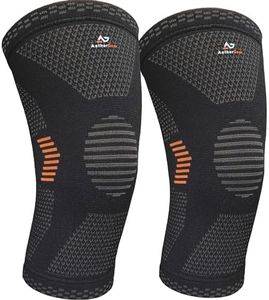 AetherGear Compression Knee Sleeve Brace Support (2 Pack) for Sports, Running, Workout | Knee Braces for Men and Women with Superior Knee Support and Compression (L)