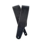 Planet Waves Stonewashed Leather Guitar Strap with Contrast Stitch, Black