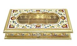 SHIV SHAKTI CART Decorative Empty Dry Fruit Box/Wooden Meenakari Dry Fruit Box/Sweets Box/Oxidized Dry Fruit Box/Gift Box/Mukhwash Box, Sopari Box 6 Partitions (13 * 7 * 2)