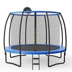 Giantex Trampoline, 8FT ASTM Approved Recreational Trampoline w/Basketball Hoop & Enclosure Net, Safety Pad & Galvanized Steel Frame, Outdoor Indoor Trampoline for Kids and Adults (8 FT)