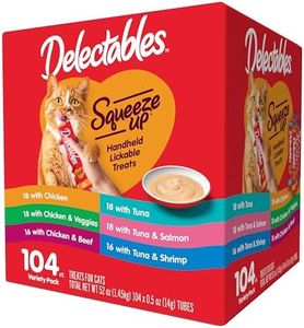 Hartz Delectables Squeeze Up Variety Pack Lickable Cat Treat, 104 Count