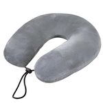 Trajectory Travel Neck Pillow for Travelling and Sleeping in Airplane Flight, Cab, Car, Train, Bus for Men and Women Grey (As seen on Shark Tank)