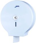 Jofel - Large Industrial Toilet Roll Holder, Roll Paper Dispenser up to 400m, max. 260mm Diameter, Mandrel from 18 to 55mm, White Laminated Steel Case, Classic AE13300