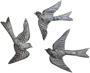 Large Metal Birds, Decorative, Ornamental, Set of 3, Wall Hanging, Handmade in Haiti, Garden Decorations 11 x 12 Inches