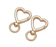 Tia Strap Buckles Metal Clasps Lobster for Handbag, Purse, Dog Hook, Key Chain Swivel Trigger Snap Hook DIY and Purse Making Accessories (Golden Heart Spring Ring with Swivel Ring-40mm, 10Pcs)