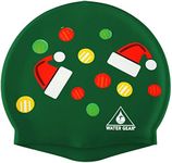 Water Gear Silicone Adult Swim Cap - Flexible Unisex Waterproof - Great for Short and Long Hair - Improve your Performance - Women Men and Teens -Triathlon Swimmers and Athletes (Santa Hat...)