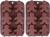 2-Pack Christmas Gingerbread Man Molds - MoldFun Silicone Mold for Baking Gingerbread Cake Muffin Cookie, Making Chocolates Ice Cubes Jello Shots Soaps Lotion Bar Bath Bomb (Random Color)