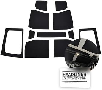 Hothead Headliners | Insulating Headliners | Compatible with 2018-2025 Jeep Wrangler JL 4 Door Hard Top | Black | + Side Window Panels + Sound Assassin Strips