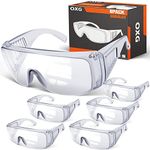 OXG 6 Pack Safety Glasses Over Eyeglasses, Anti-Fog Protective Safety Goggles Eye Protection for Men and Women