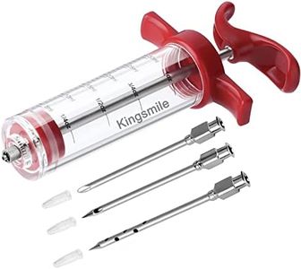 CTTPEG Meat Injector Syringe,3 Marinade Injector Needles for BBQ Grill, Premium Portable Turkey Injector kit for Smoker,Marinades Injector for Meats With 1oz Large Capacity