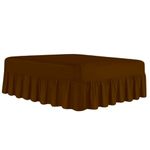 Rohi Luxury Deep Fitted Valance Sheet King Size - Easy Care Plain Dyed Valance Fitted Sheet with 30cm Deep Frill - Hypoallergenic - Fit over Mattress (King, Chocolate)