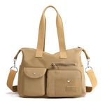 FURN ASPIRE Womens Versatile Fashion Handbag Stylish,Lightweight,And Organized With Adjustable Strap,Premium Nylon Material Perfect For Daily Life,Gifting,Casual,Crossbody,And Messenger (Khaki)