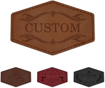 JCYIF Custom Patches Personalized Leather Patches for Hats Leatherette Patches for Men Leather Labels with Laser Engraving Rhomboid