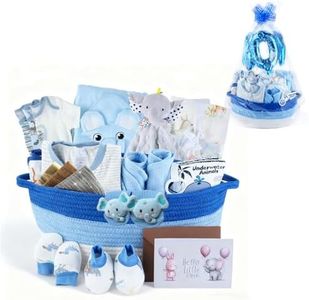 22-Pcs Baby Boy Gift Basket Set, 0-12M Baby Shower Gifts