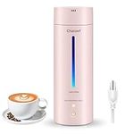 CHACEEF Travel Electric Kettle, 350ml Small Portable Kettle with Non-stick Coating, BPA Free, 3 Colors LED Water Boiler with Keep Warm Function, Fast Boil and Auto Shut Off Hot Water Kettle, Pink