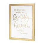 Lillian Rose 4SI120 Gold Know You Would Be Here Today Memorial Wedding Sign Frame, Plastic, cardstock, Glass