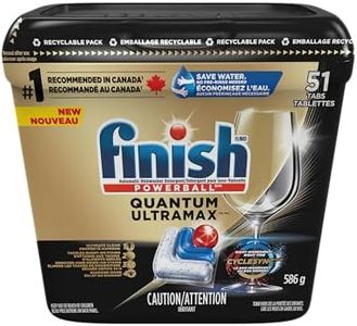 Finish Quantum UltraMax Dishwasher Detergent Tabs for Diamond Shine, Removes burnt-on stains & 24hr Dried on stains, No pre rinse needed, 51 Tablets