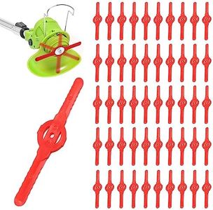 VIKSAUN 50 Piezas Cuchillas de Plástico Cortacésped Cuchillas Cortador de Césped Repuesto, Cuchillas de Recambio de Plástico, para Cortadoras de Césped y Cortadoras Inalámbricas (50 Piezas)