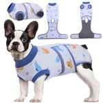 Kuoser Recovery Suit for Dogs Cats After Surgery, Professional Pet Recovery Shirt Dog Abdominal Wounds Bandages, Substitute E-Collar & Cone,Prevent Licking Dog Onesies Pet Surgery Recovery Suit