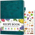 Legend Recipe Book – Blank Family Cookbook to Write In Your Own Recipes – Empty Cooking Journal – Personalized Cooking Notebook, Hardcover, Large 7”x10” Format, 58 Recipes Total (Dark Teal)